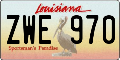 LA license plate ZWE970
