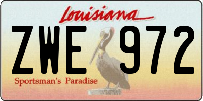 LA license plate ZWE972