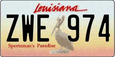 LA license plate ZWE974