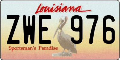 LA license plate ZWE976