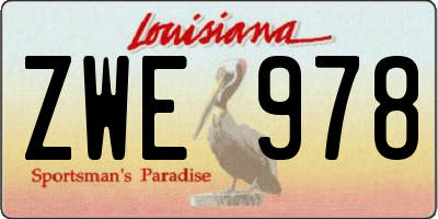 LA license plate ZWE978