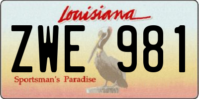 LA license plate ZWE981