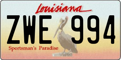 LA license plate ZWE994