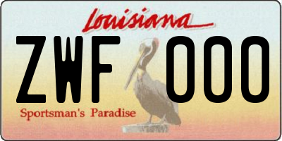 LA license plate ZWF000