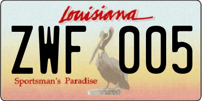 LA license plate ZWF005