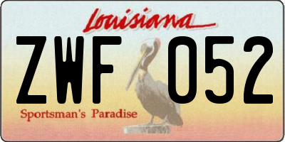 LA license plate ZWF052