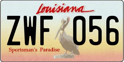 LA license plate ZWF056