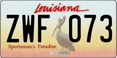 LA license plate ZWF073