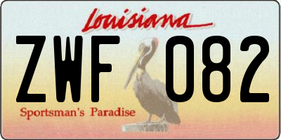 LA license plate ZWF082