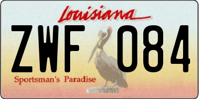 LA license plate ZWF084