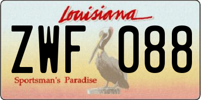 LA license plate ZWF088