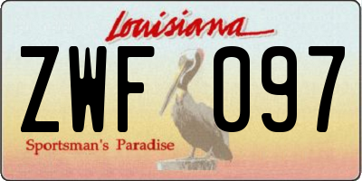 LA license plate ZWF097