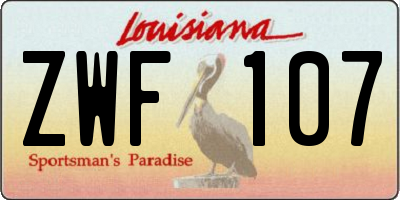 LA license plate ZWF107