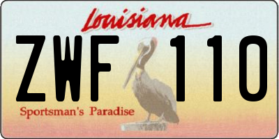 LA license plate ZWF110