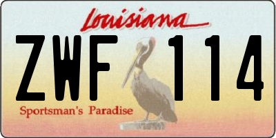 LA license plate ZWF114