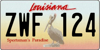 LA license plate ZWF124