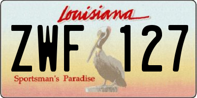 LA license plate ZWF127