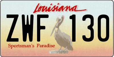 LA license plate ZWF130