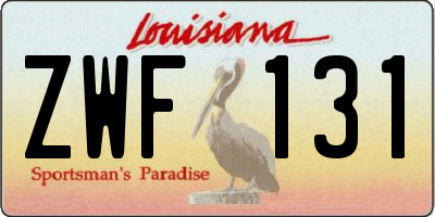 LA license plate ZWF131