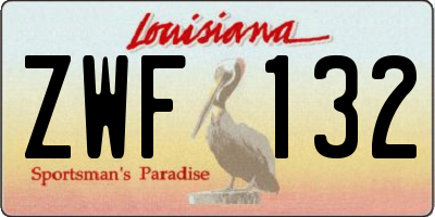 LA license plate ZWF132