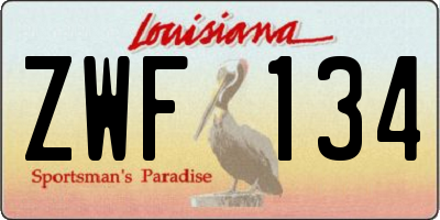 LA license plate ZWF134