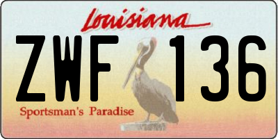 LA license plate ZWF136