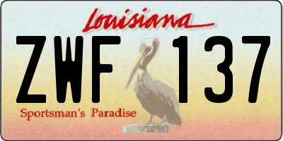 LA license plate ZWF137