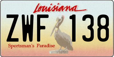 LA license plate ZWF138