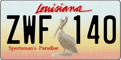 LA license plate ZWF140