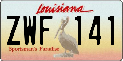 LA license plate ZWF141