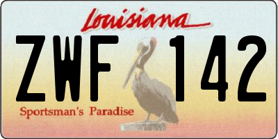 LA license plate ZWF142