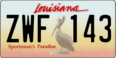 LA license plate ZWF143