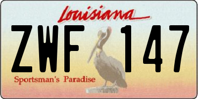 LA license plate ZWF147