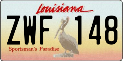 LA license plate ZWF148