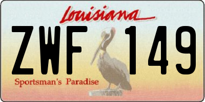 LA license plate ZWF149