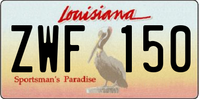 LA license plate ZWF150