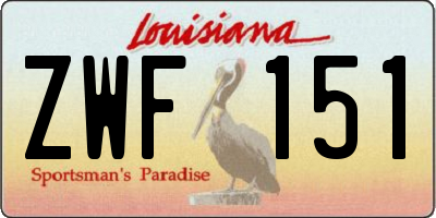 LA license plate ZWF151
