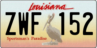 LA license plate ZWF152