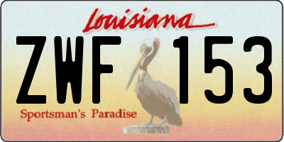 LA license plate ZWF153