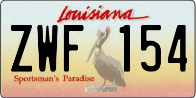 LA license plate ZWF154