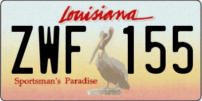 LA license plate ZWF155