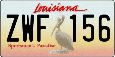 LA license plate ZWF156