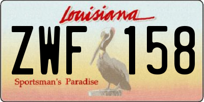 LA license plate ZWF158