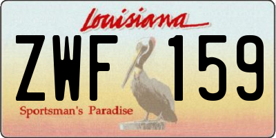 LA license plate ZWF159