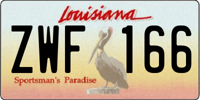 LA license plate ZWF166