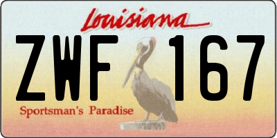 LA license plate ZWF167