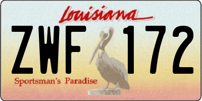 LA license plate ZWF172