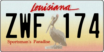 LA license plate ZWF174