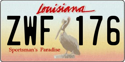 LA license plate ZWF176