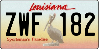 LA license plate ZWF182